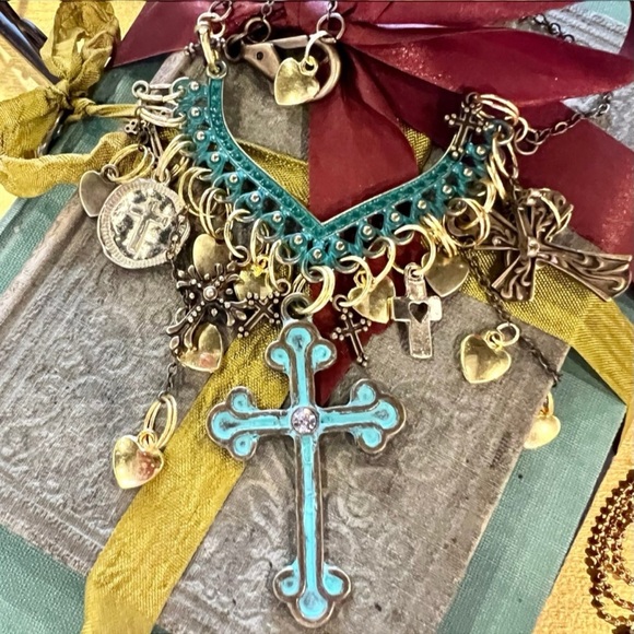 Cross statement necklace. Boho spiritual necklace. Beautiful and full of grace. - Picture 10 of 16